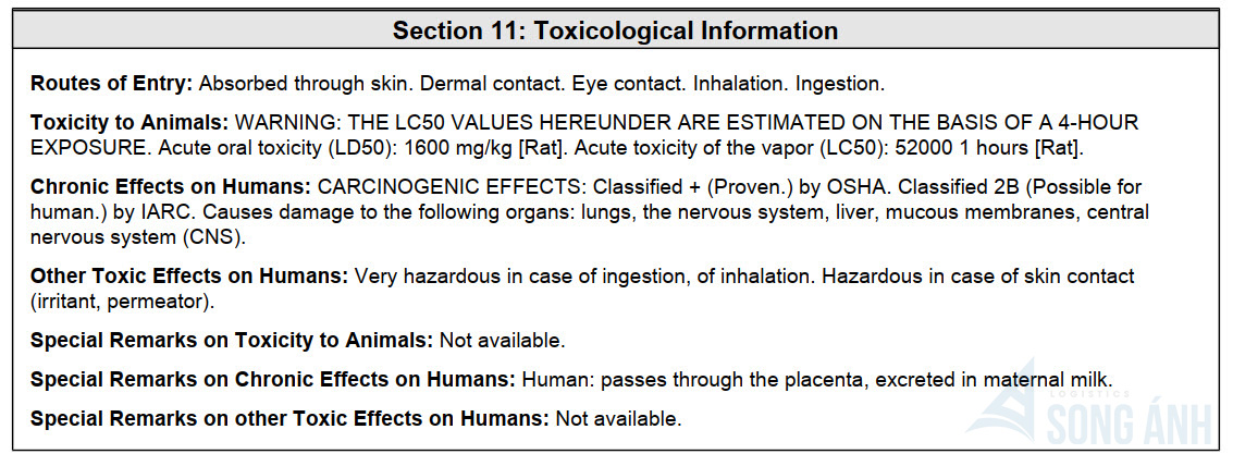 Toxicology Properties (Các thuộc tính gây độc)